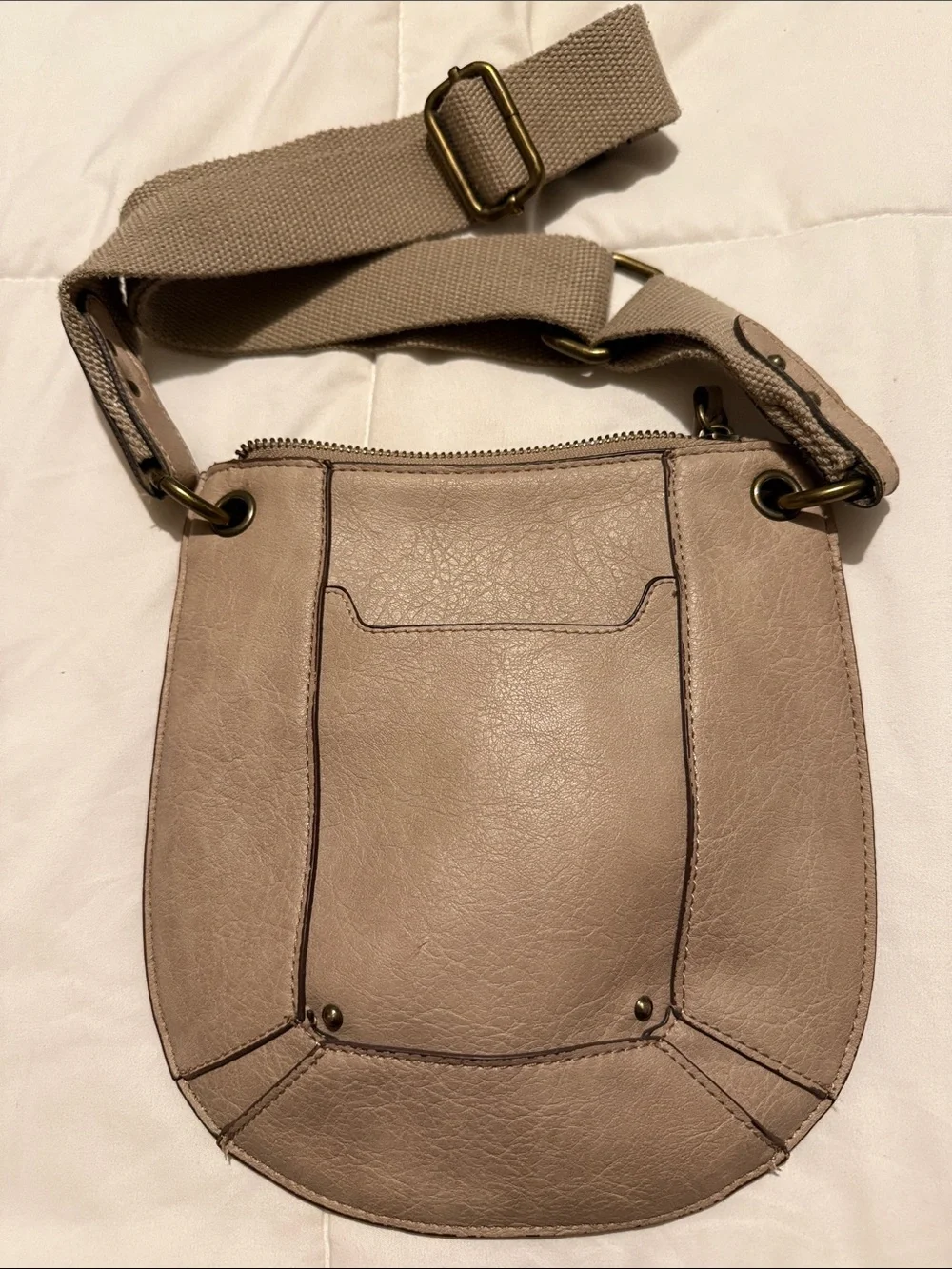 Taupe Crossbody Shoulder Bag - Unbranded